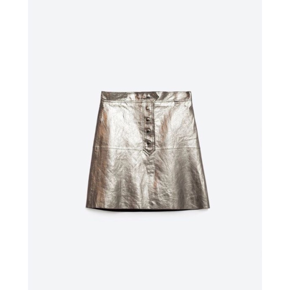 Zara Aged Silver Metallic skirt